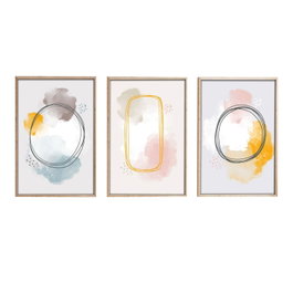 Wallity Huhu125 Pintura Decorativa en MDF con Marco (3 Piezas) 50 x 70 cm